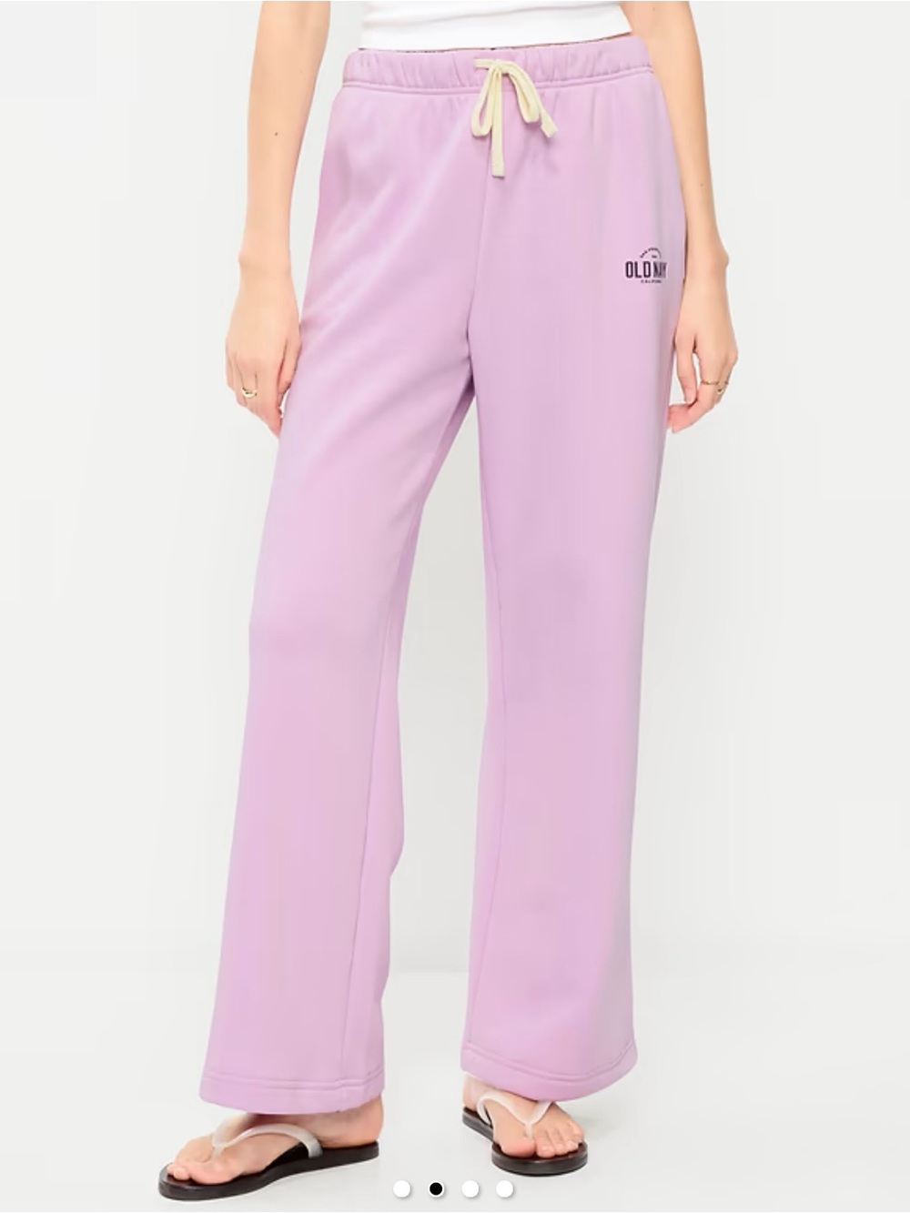 Brand New Old Navy Lilac Straight-Leg Sweatpants with Cream Drawstring